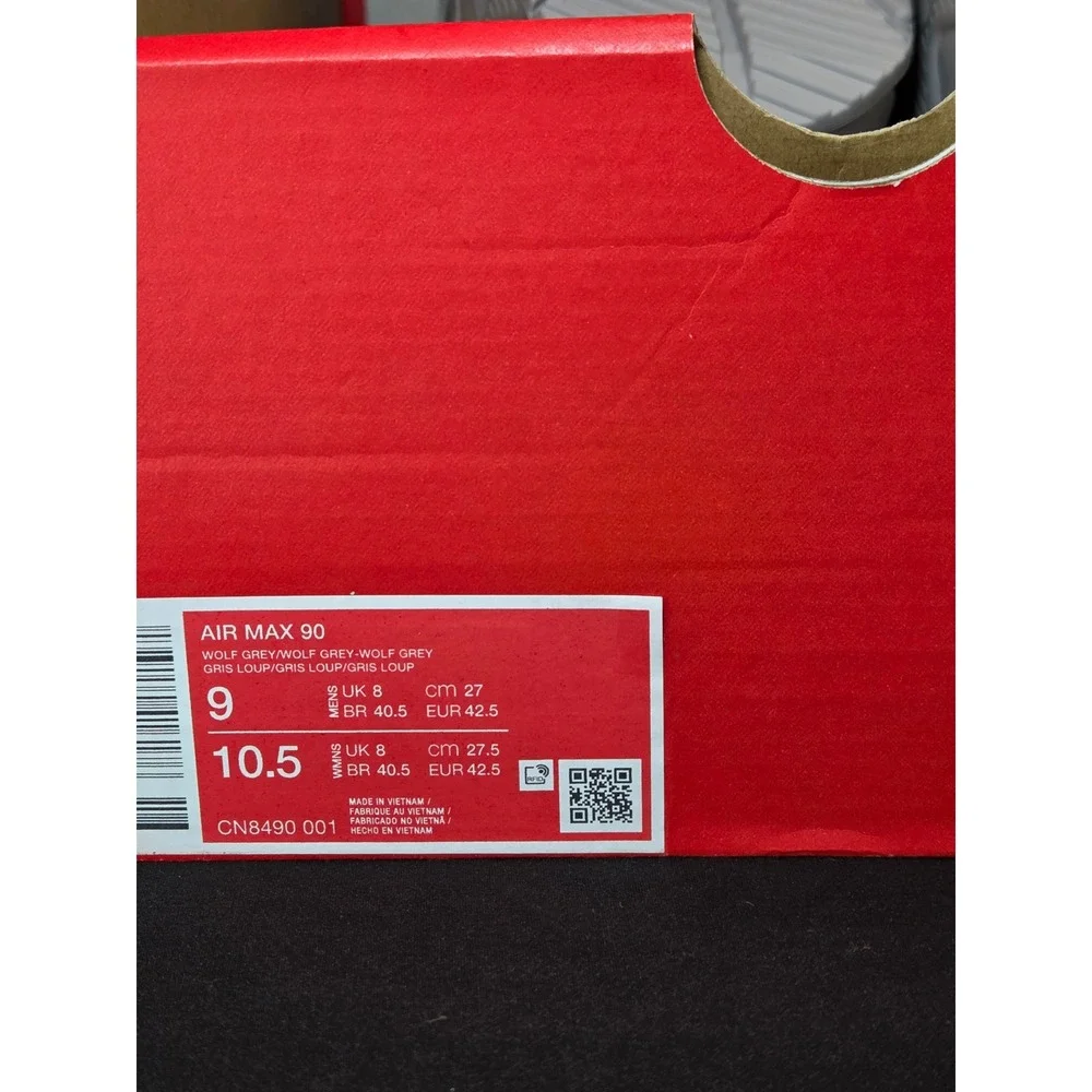 Nike Air Max 90 Wolf Grey‎ Mens Sneakers CN8490-001 Running Shoes US 9 NIB